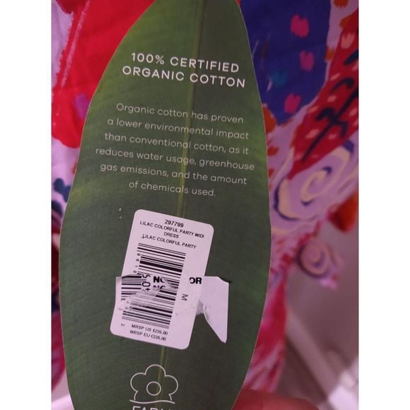 Farm Rio Botanical Print Belted Midi Dress Size Medium NWT - Picture 9 of 9